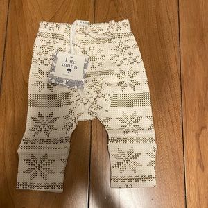 Kate Quinn Panda Pants 0-3M Fennel Nordic Snowflake NWT